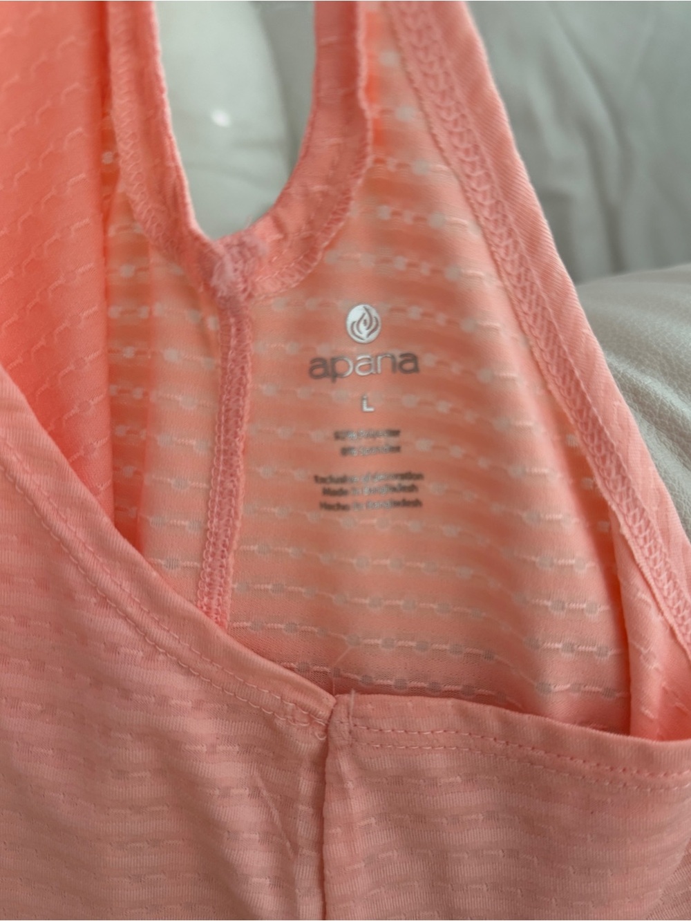 Apana Peach Racerback Tank Size L - Picture 3 of 3